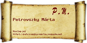 Petrovszky Márta névjegykártya