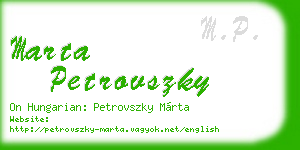 marta petrovszky business card