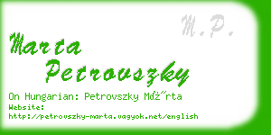 marta petrovszky business card